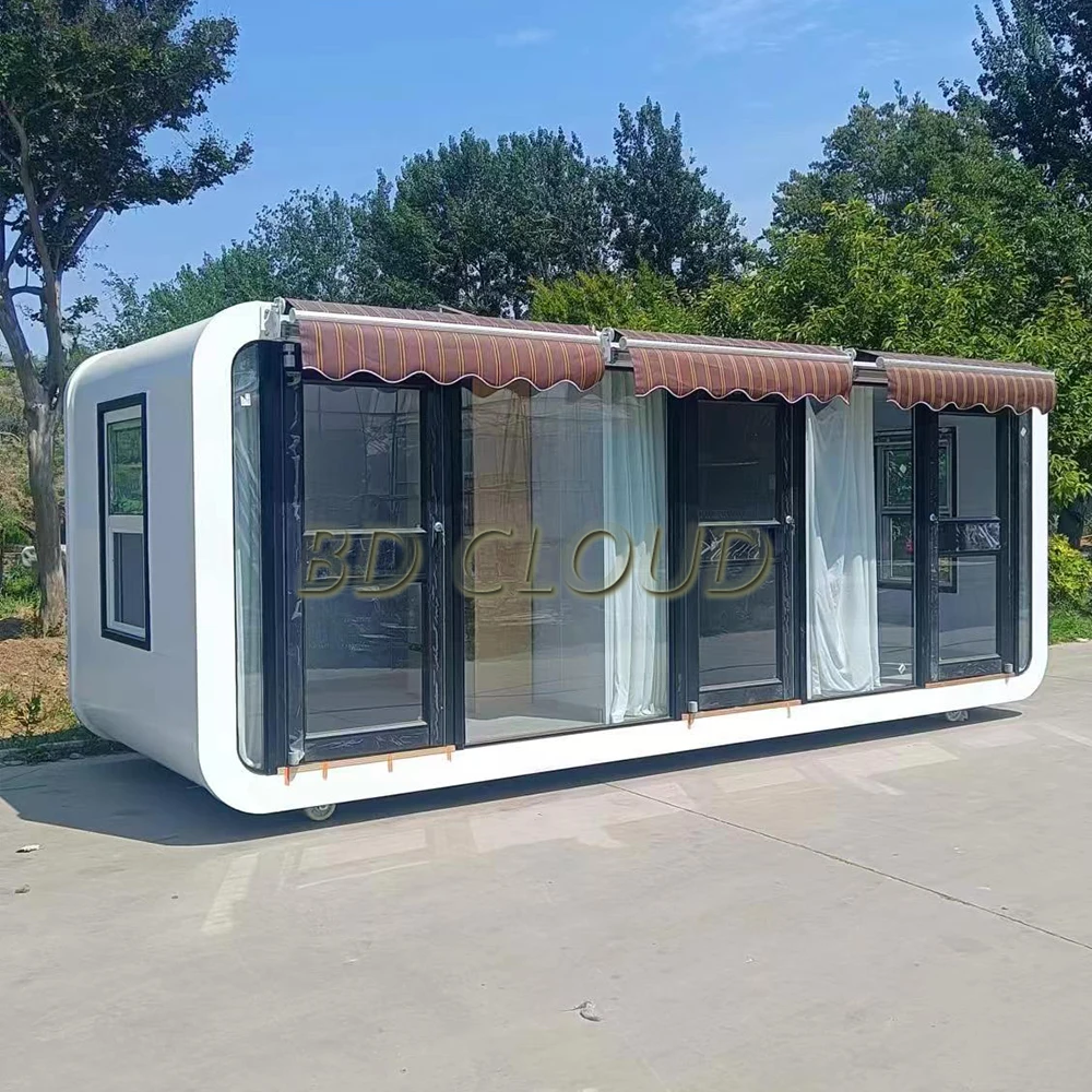 Apple Pod Steel Material Wooden Houses for Office Use details