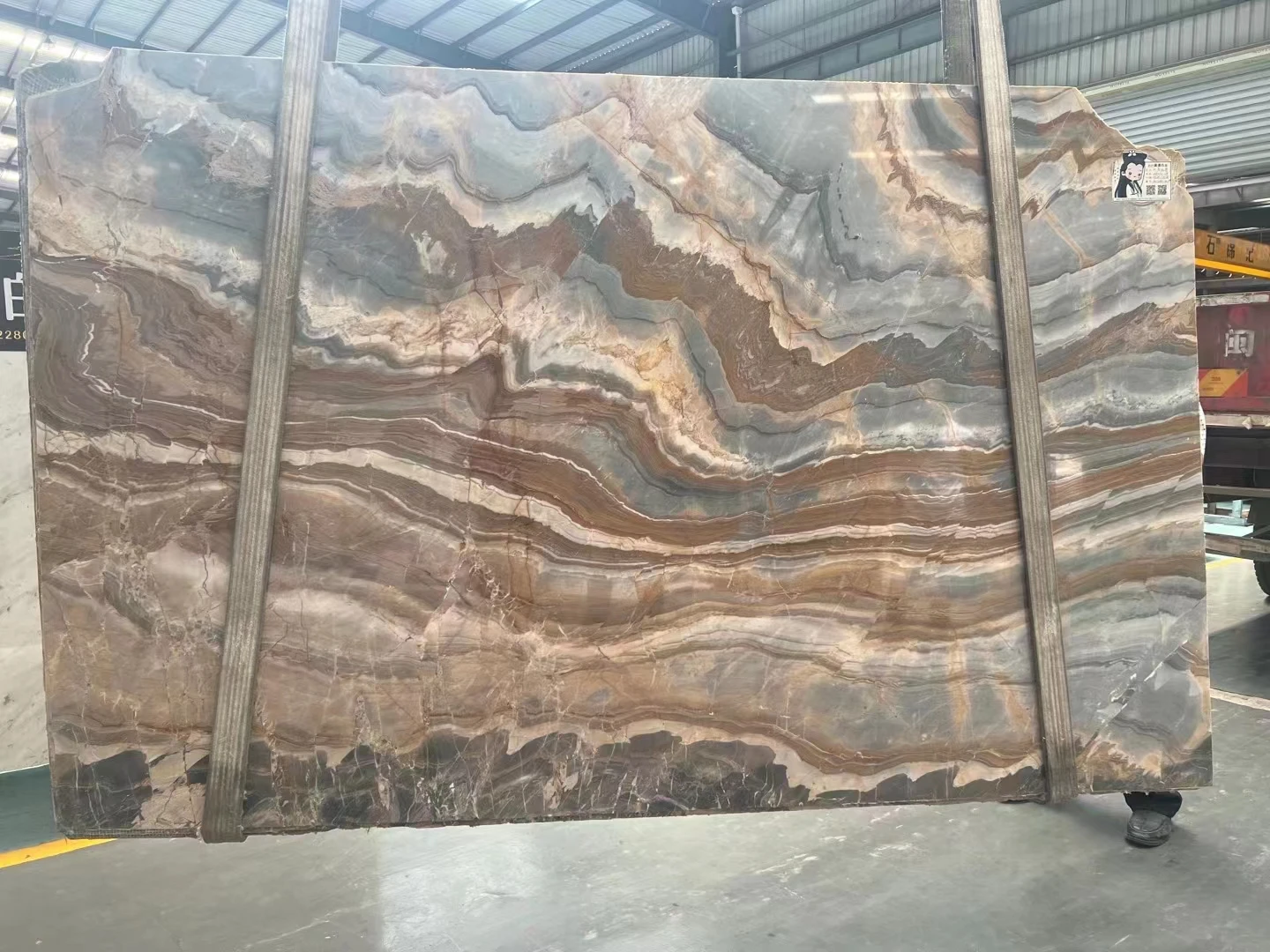 Modern Design Open Book Slab Tiles Lafite Blue Impression Marble Backdrop Hotel Floor Polished Surface Graphic Design Solution