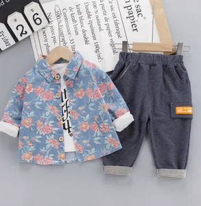 Wholesale Clothing Market Baby Cotton Basic Pattern T-shirt Full Printed Coat Linen Brunet Pants From China