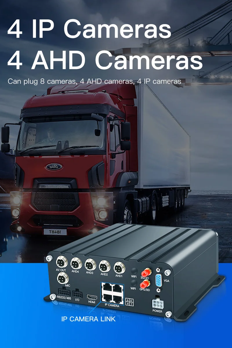 Bus Truck Fleet Solution 4g Gps Hdd Nvr 8ch Dvr Video Recorder Real Car