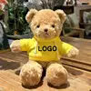 yellow sweatshirt with brown bear-rose velvet