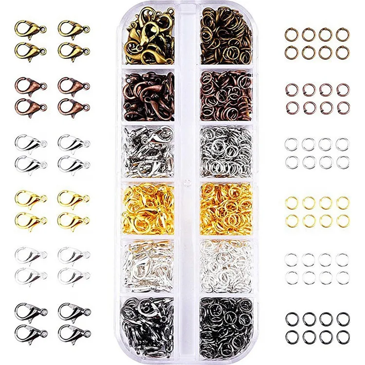 1 set Alloy Accessories Jewelry Set Jewelry Making Tools Open Jump Rings  Lobster Clasp Earring Hook Jewelry Making Supplies Kit