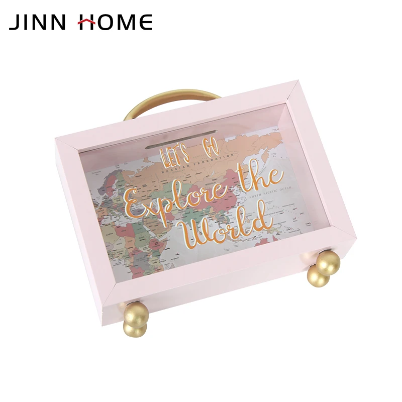 Копилка с ручкой, деревянная коробка для денег с рамкой, Свадебная коробка, копилка для экономии денег, подарок для пары для детей и взрослых