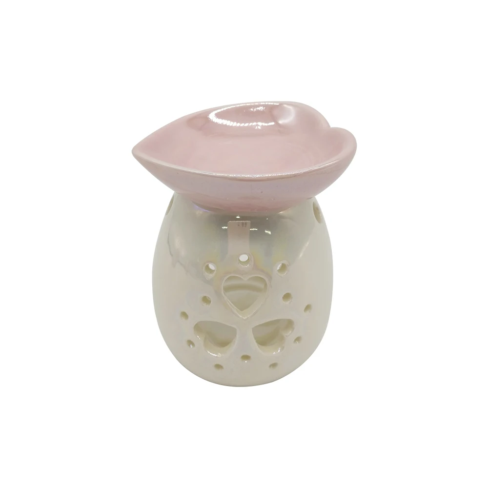 2020 Custom Heart Ceramic Incense Concrete Oil Scent Wax burner Censer Lighter Holder for Essential Oil