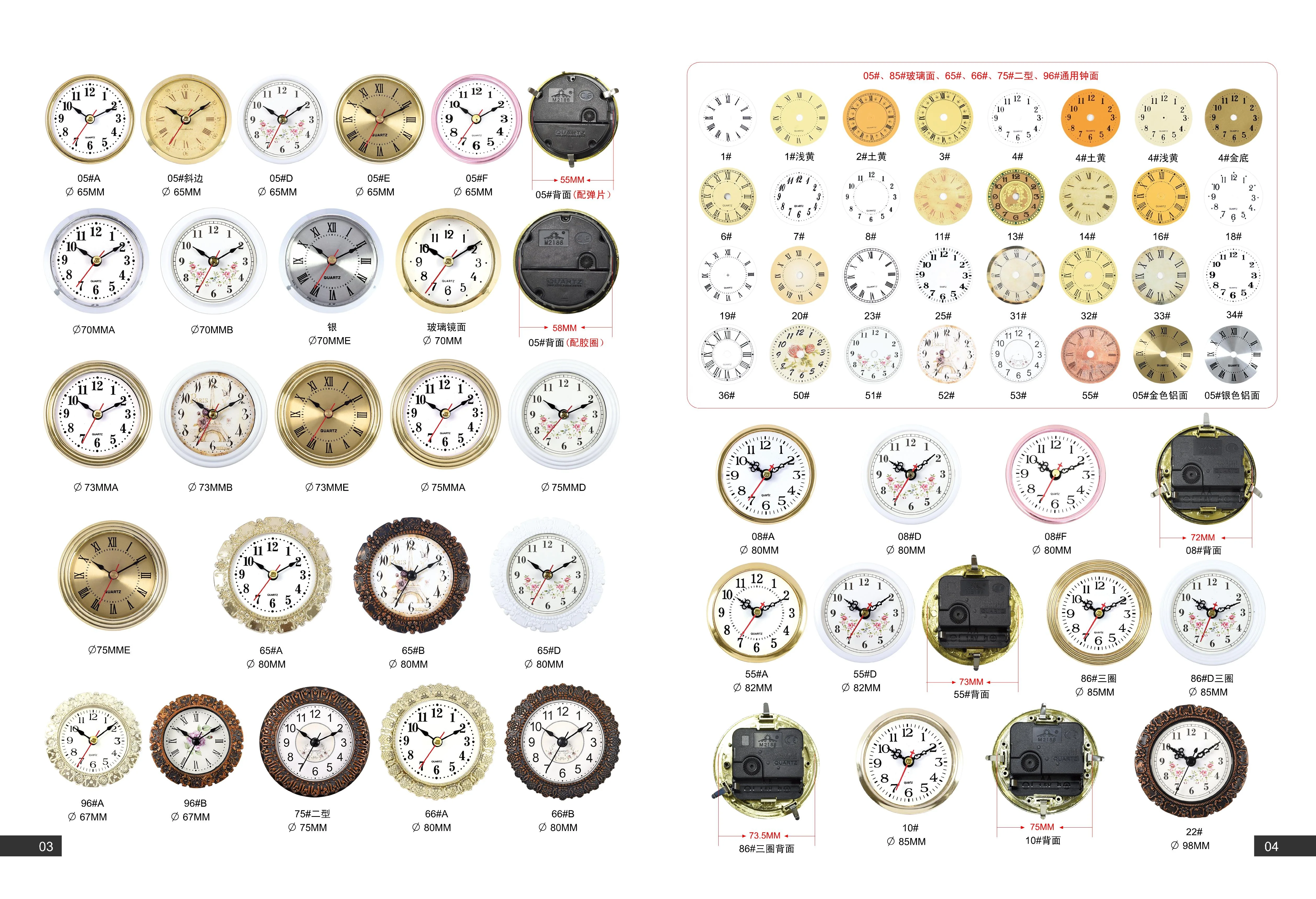65mm Mini Clock Insert Small Inner Clock
