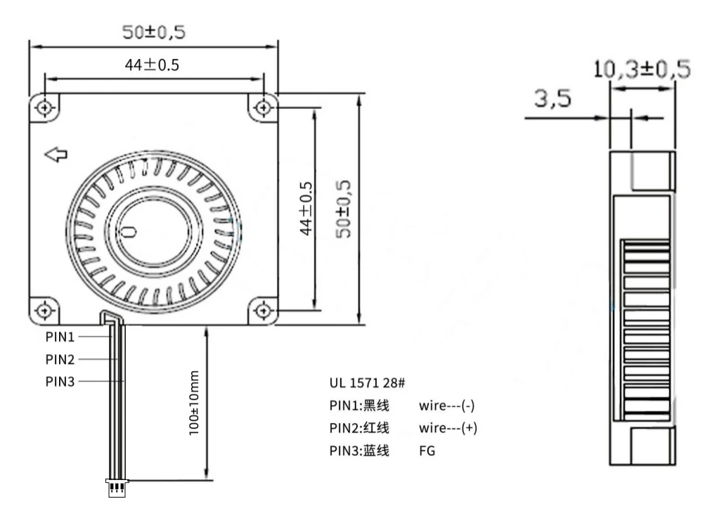 Original stock sale AGD5010B05HH-3C 5V 1.35W 50X50X10mm 5600RPM 0.27A Ball bearing cooling fan