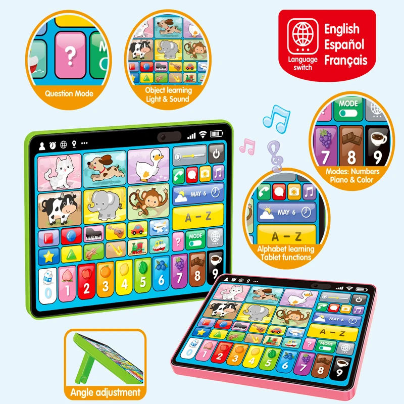 FiveStar Original Manufacturer Multifunctional Toy Learning Tablet Reading Pad Machine Three Languages Preschool Toys for Baby