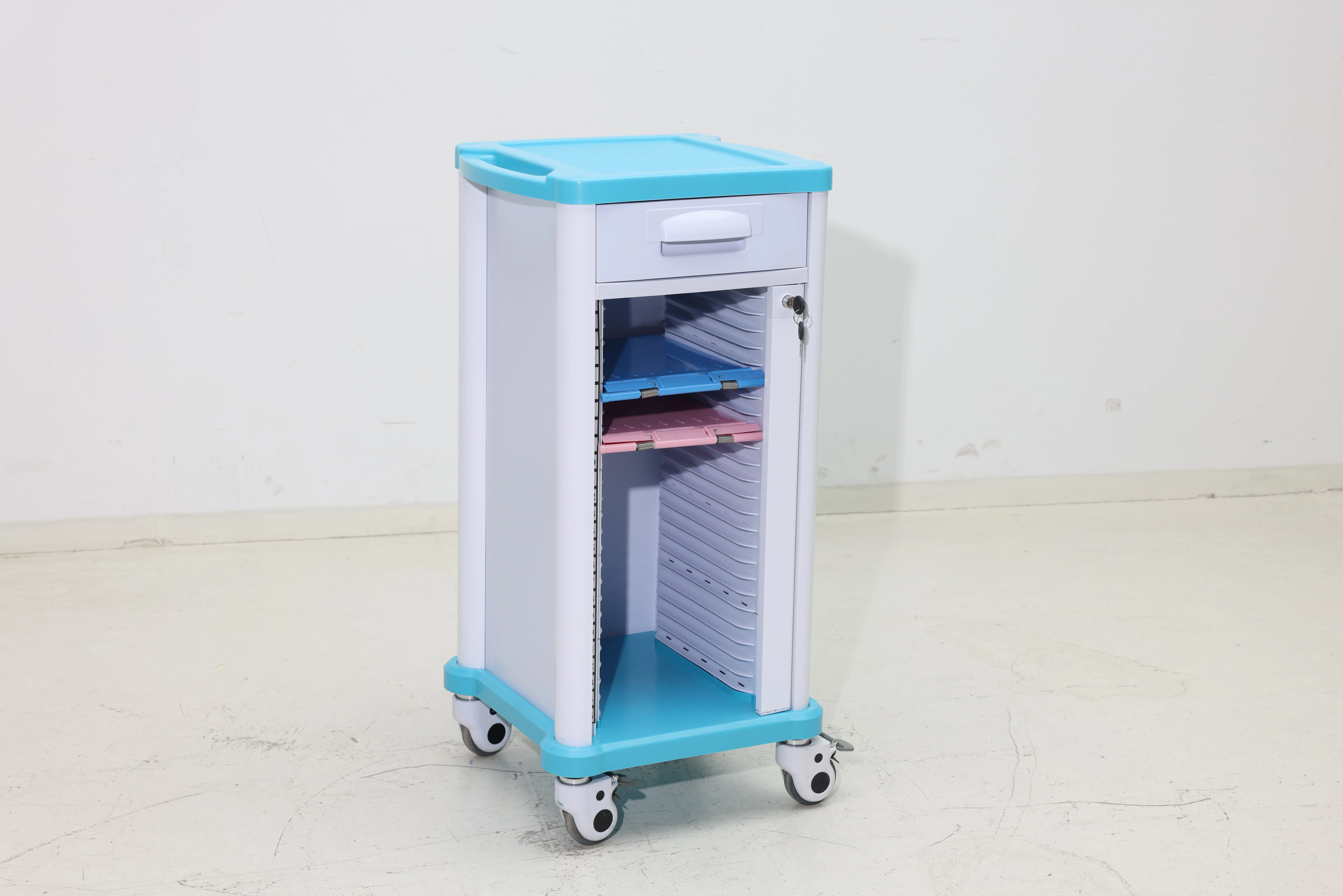 25-Record Chart Management Cart Secure Locking Smooth Glide Systems Modern ABS Design CE ISO Certified 2-Year Warranty for Hotel 6