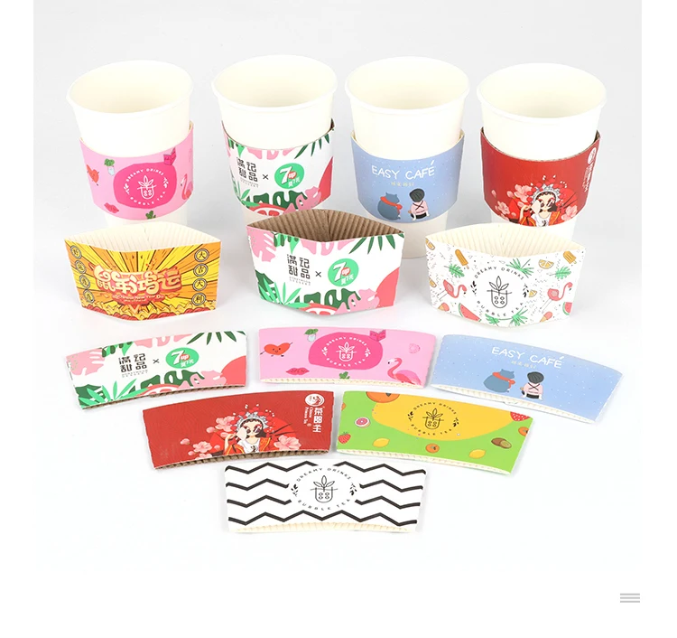 product gift paper cup holder custom printed kraft cardboard sleeve for coffee tea event party promotional packaging-8