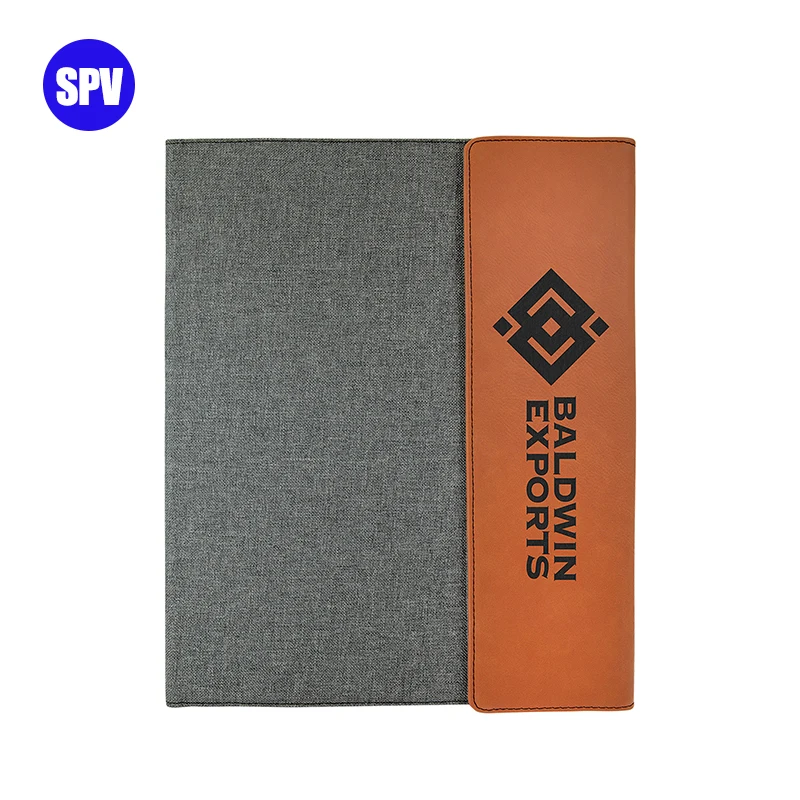 Tukkukauppa Matkailu Mukautettu A5 Business Notebook Organizer Padfolio Laserable Kaiverrettu Tyhjä PU-nahkainen portfoliokansio naisille