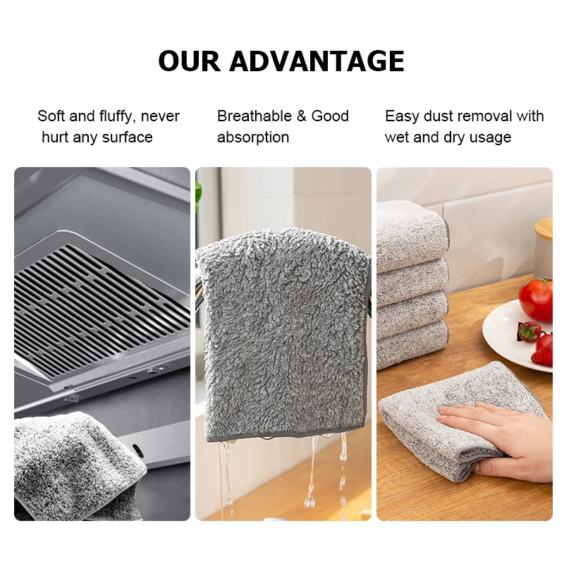 Kocean Household Item Bamboo Charcoal Dish Cloth Product Non Oil