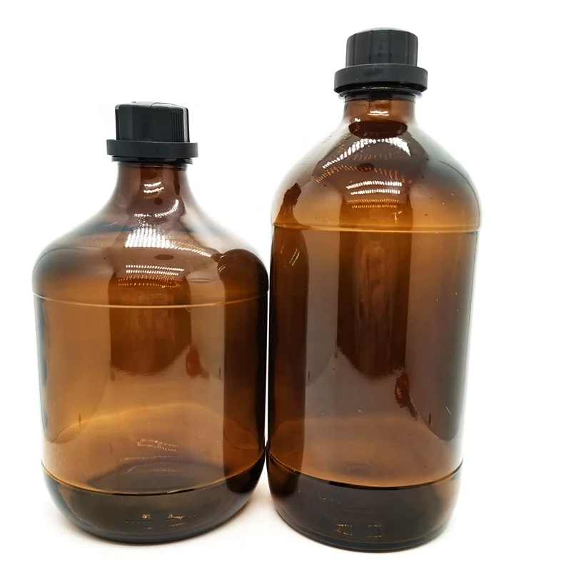 1 Liter 2,5 Liter Schraubverschluss Bernsteinfarbene Chemische Glas-reagenzflasche Für Labor Mit Kunststoffkappe