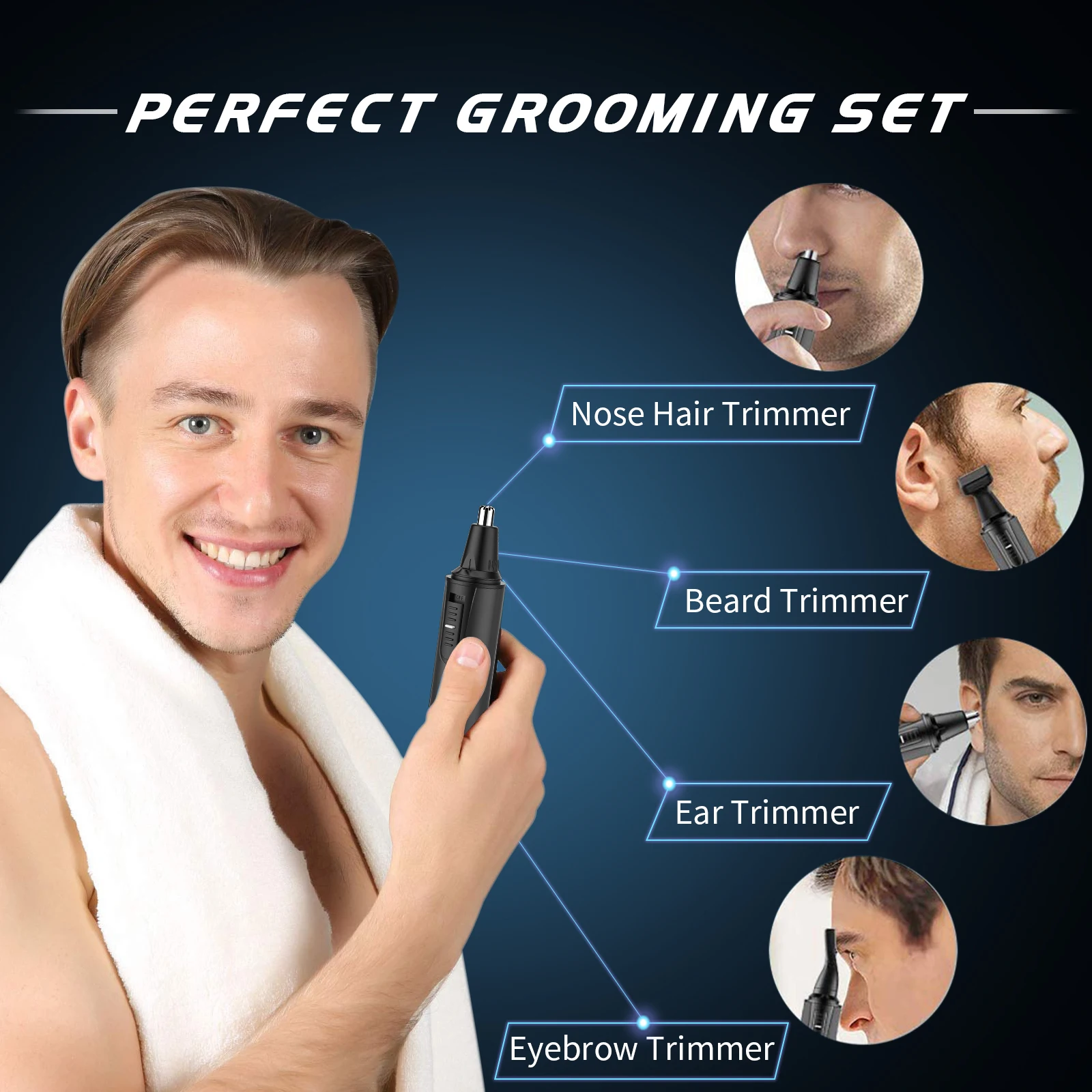 2021 3в1 Мини Usb Электрический перезаряжаемый водонепроницаемый безболезненный лицевой ушной и носовой триммер для бровей и волос для мужчин