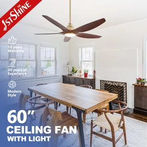1stshine LED Ceiling Fan Modern Indoor Adjustable LED Lighting 60 Inches Ceiling Fans with Remote Control