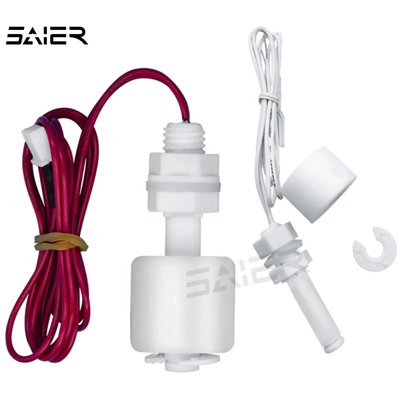 M8 M10 Threads Water Tank Level Sensor PP Plastic Float Type Level Switch Vertical Reed Float Level Switch