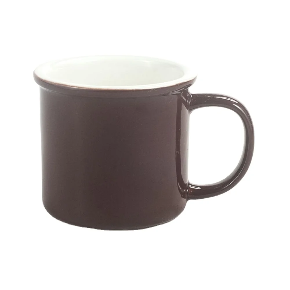Wholesale Brown and Sky Blue Blank Coffee Mugs Two Tone Home Goods 14 oz  Ceramic Coffee Mugs