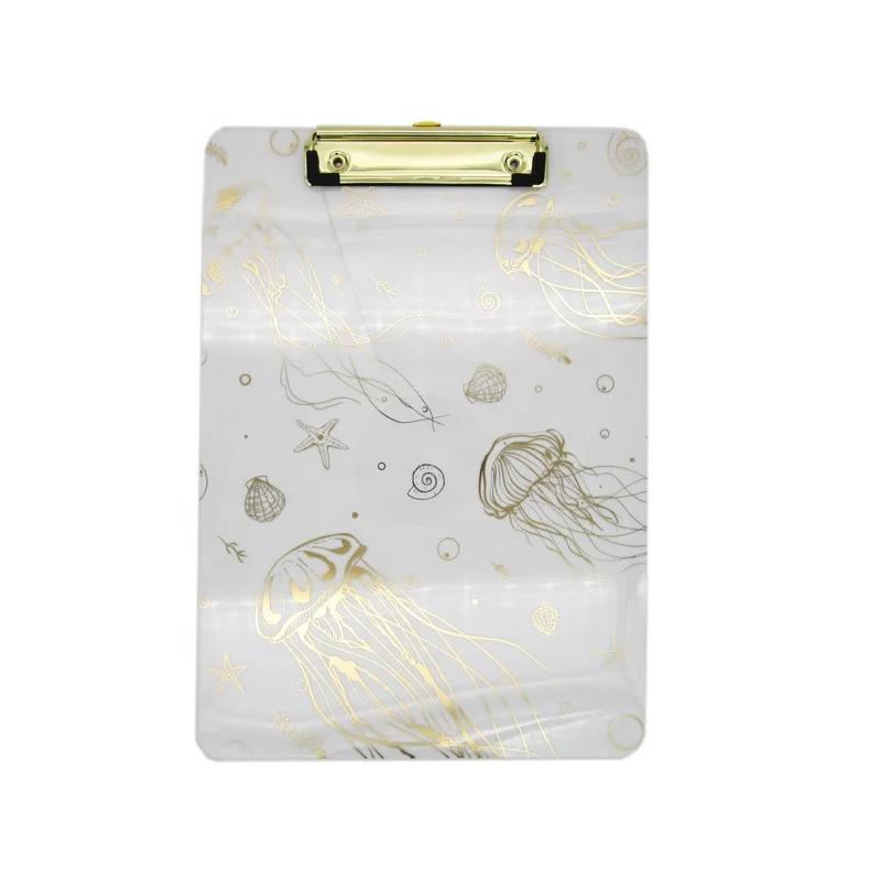 
Высококачественная Студенческая используемая лазерная печать Медузы ПММА позолоченная качественная акриловая клипса с золотой металлической клипсой акриловая доска 