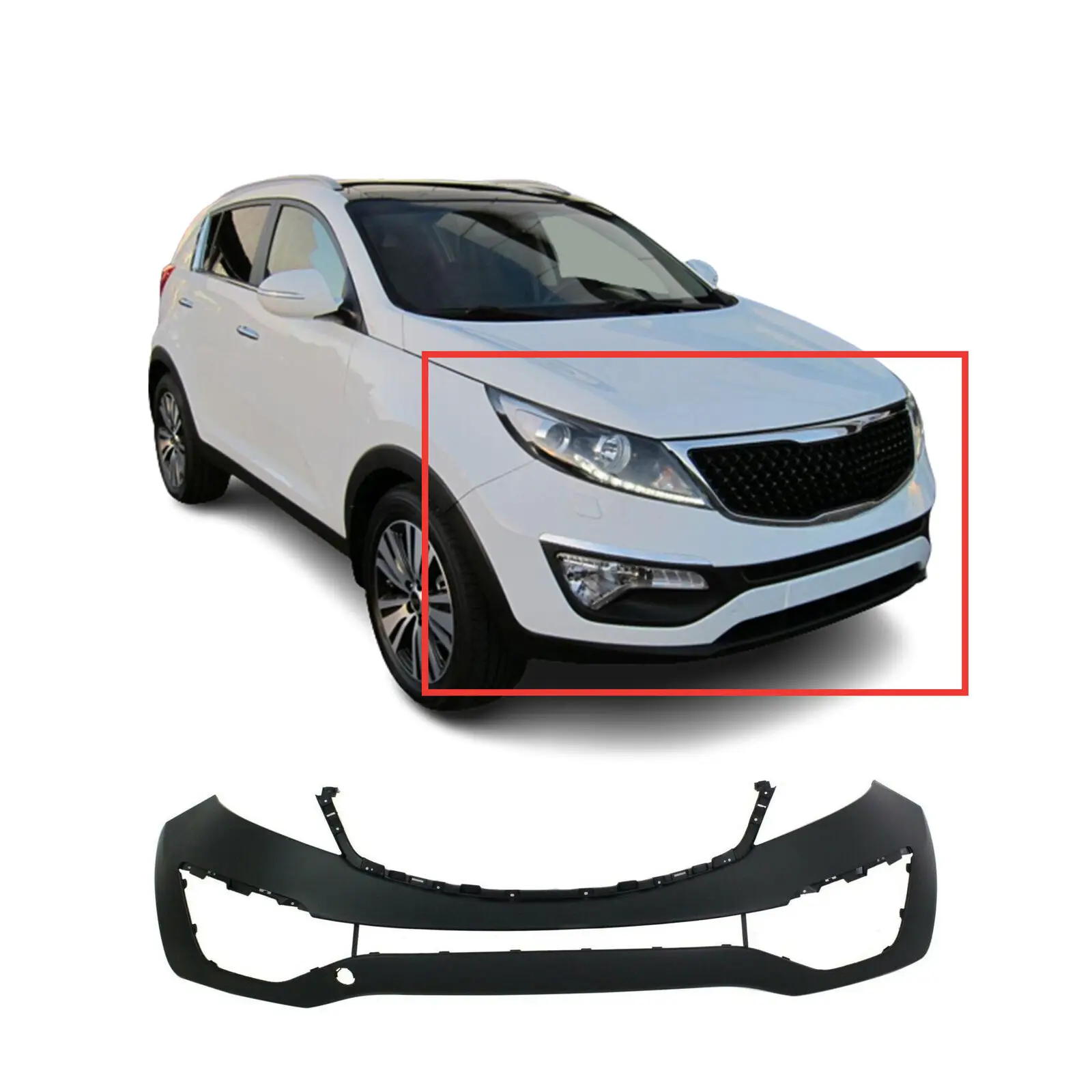 car body aftermarket front bumper cover with fog light holes for KIA sportage 2011-2016 EX LX SX