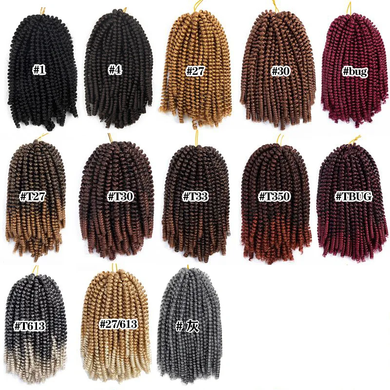 10"-22" Colorful Kinki Spring Twist, Ombre Kinky Nubian Twist Crochet Braids, Soft and Silky Darling Afro Kinky Twist Hair Braid