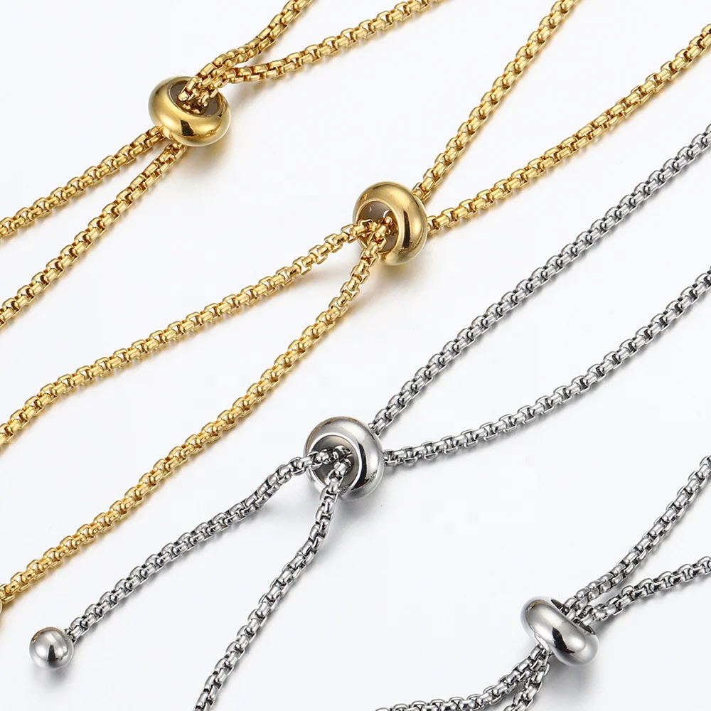 Custom Quality Stainless Steel Adjustment Beads With Nonslip Silicone