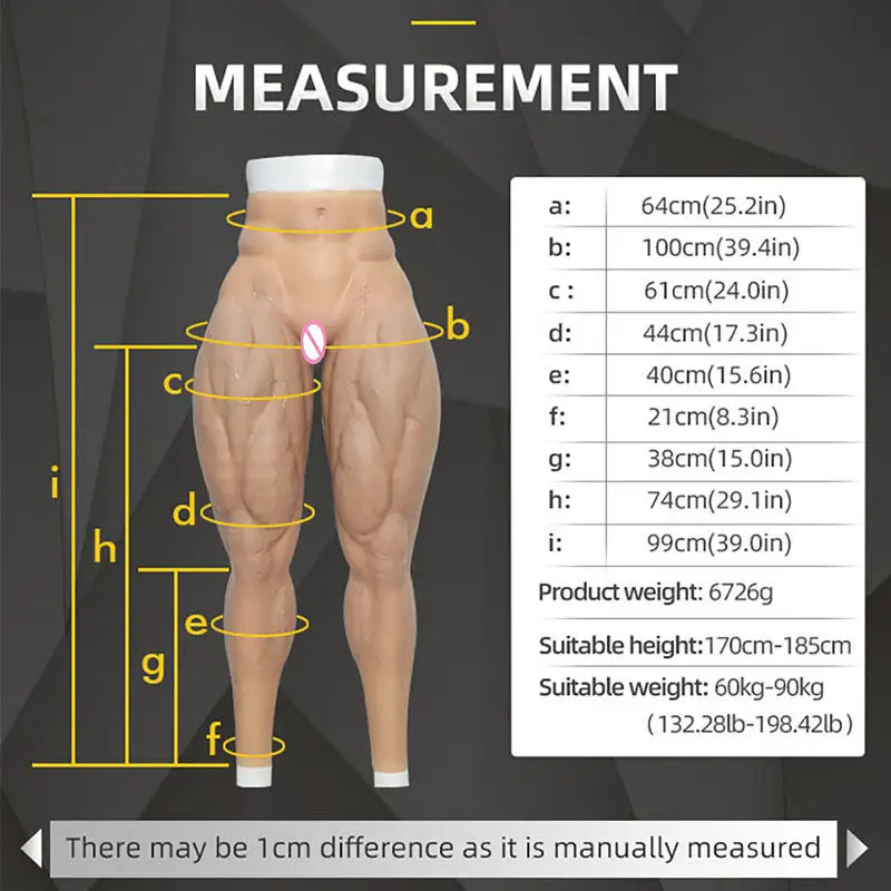 Artificial Silicone Fake Man Simulation Muscle Pants Macho Strong Legs Muscular Costume for Realistic Crossdressing Cosplayer