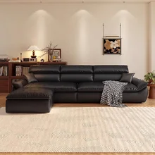 Modern Design Sailboat Shaped Living Room Furniture Leather Sofa Set, Suitable for Living Room Apartments