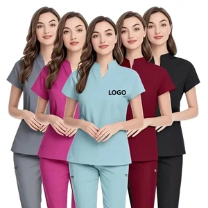 Premium Quality Scrubs Uniforms Sets Anti Wrinkle Stretch Breathable Scrubs Uniforms Sets Fashionable for Women