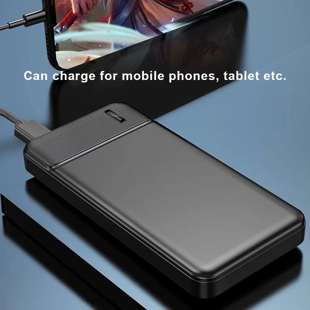 RoHS Compliant 10000mAh High Capacity Powerbank Micro USB Input 10W Output Double USB Port for Outdoor Camping Phone Charging