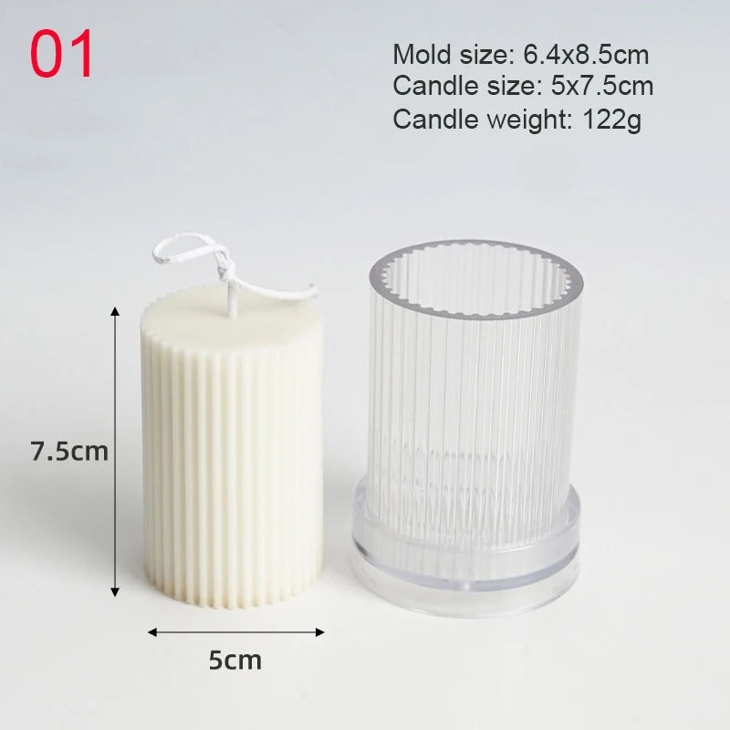 Vertical Stripe Pillar Candle Acrylic Mold Candle Making Mold For Home