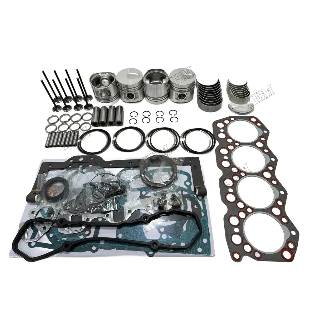 Overhaul Rebuild Kit (No Cylinder Liner) for Mitsubishi S4E S4E2 Engine FD20 FD23 FD25 Forklift 34417-04100 34417-04101