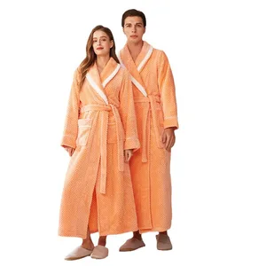 Wholesale Custom Logo Fleece Fleece Robe for Women, Plush Warm Bathrobe Womens, Fluffy Soft Spa Long Robe OEM ODM Manufacturers