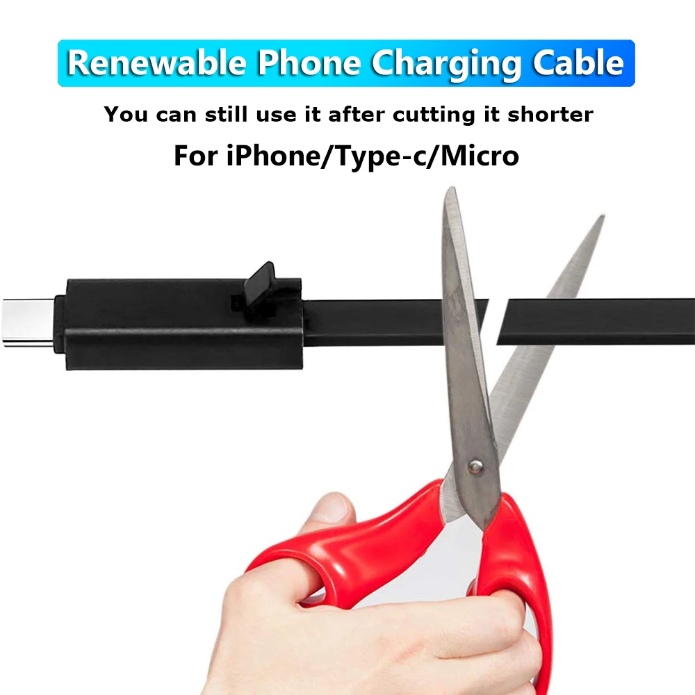 1m 2m 3m Type C Cutting Repairable Repair Usb Chargeing Cable For Cell