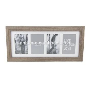 Picture Frame With Four Openings 4x6 Solid Wood In Black Or Wood Color