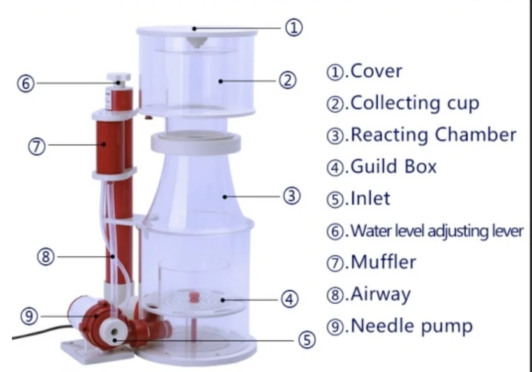 Aquarium Protein Skimmer with Pump DC24V 800L to 3000L Small Fish tank ...
