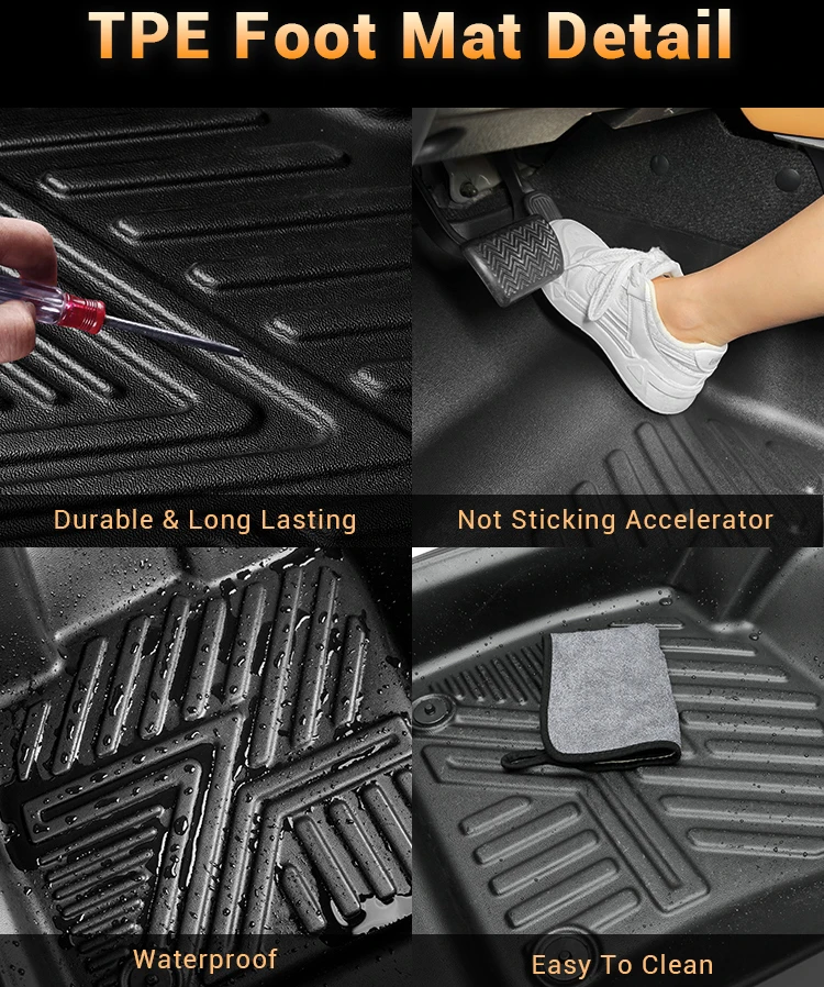 Kqd Factory Direct Auto Foot Mat Waterproof Tpe Rubber All Weather Car Floor Mat Used for Mazda Cx30 2024