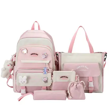 Beautiful School Backpack 2024 School Bags Set For Girls Student Purple Color