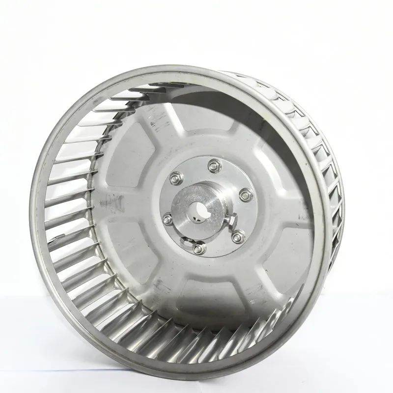 Roda de ventilador centrífuga personalizada de fábrica, impulsores de aço inoxidável