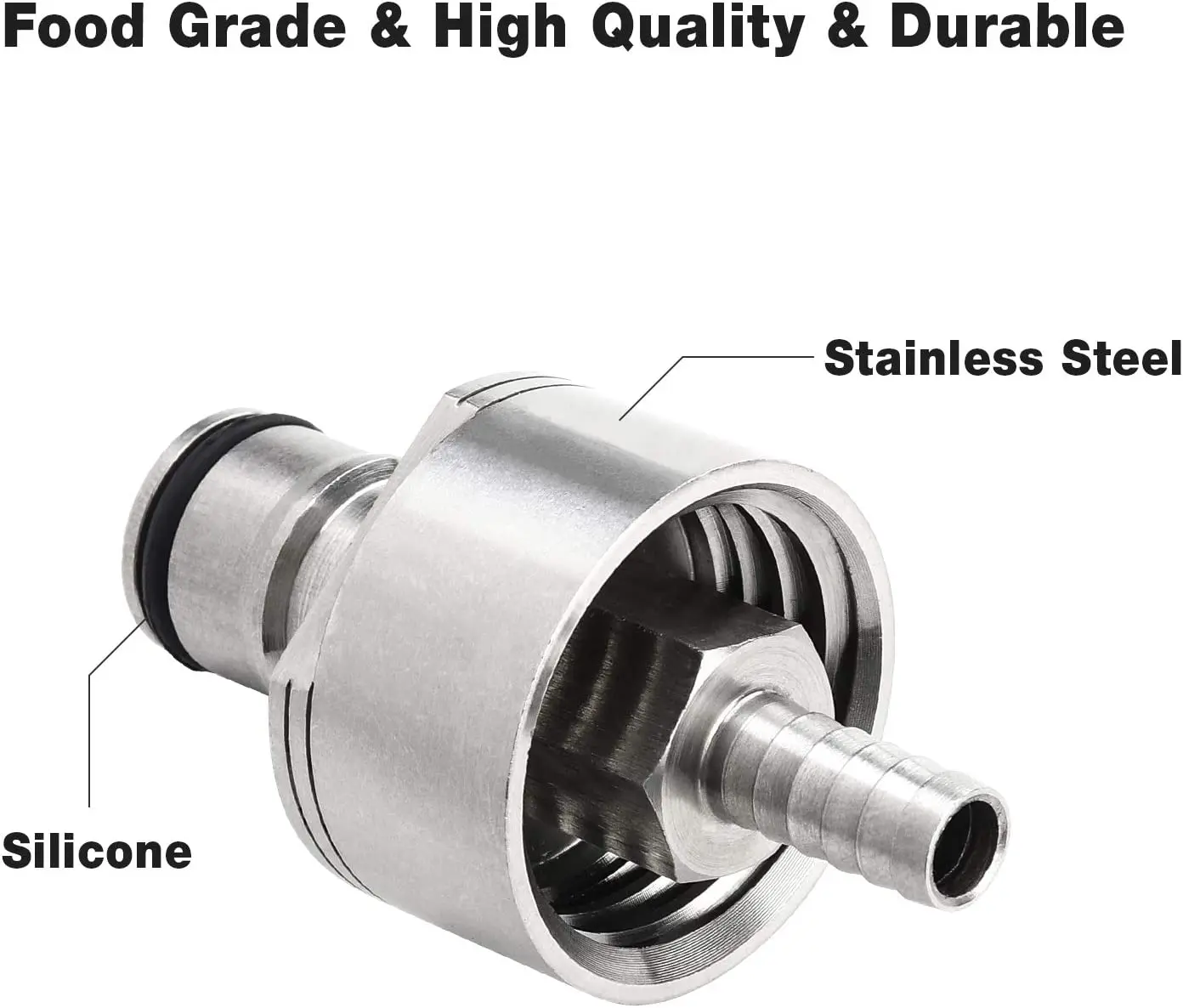 Stainless Steel Carbonation Cap Ball Lock Keg Post 5/16'' Beer Line