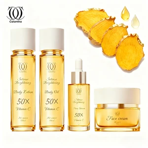 Calantha Christmas Tumeric Skin Care Private Label Dark Spot Remover Face Brightening Turmeric Vitamin C  Skincare Set
