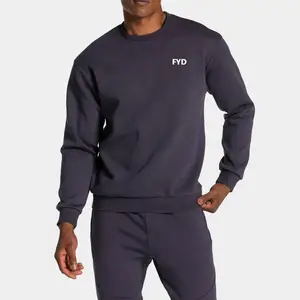 Factory Custom Stand Collar Casual Jersey Sweatshirt Men's Regular Fit Solid Colour Pullover Autumn Long Sleeve