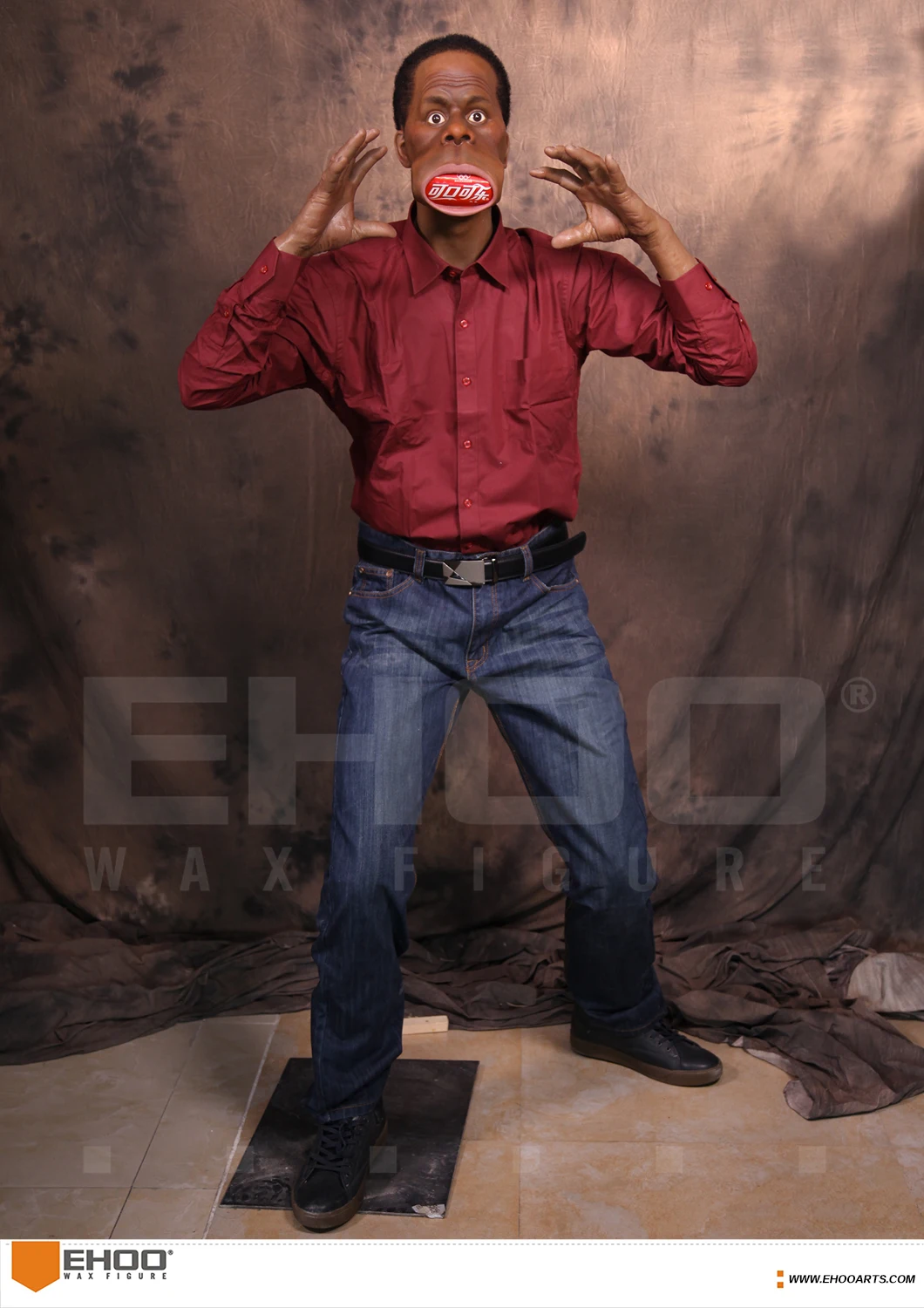 Realistic Custom Make Biggest Mouth Man Life Size Wax Figure for Sale