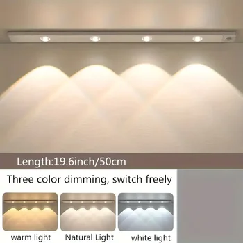 USB Charging Magnetic Wireless LED Night Lights Led Furniture Lighting Motion Sensor Under Cabinet Lamp for Home