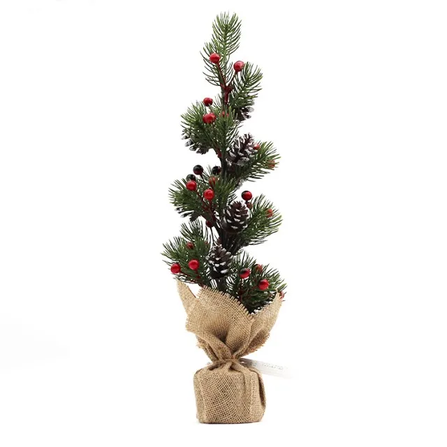 Hot Selling New 13*13*45cm PE Pine Cone Christmas Table Top Tree for Home Interior Decoration Family Desktop Ornaments-Factory