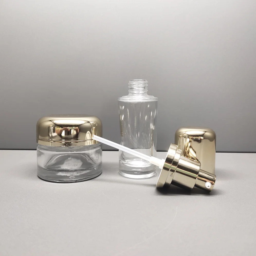 40ml 100ml 120ml Clear Glass Lotion Pump Bottle Packaging Cosmetic