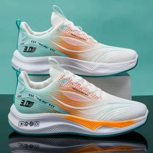 New Men's Mesh Shoes Lightweight Running Shoes Breathable Shock-absorbing Soft Soled Students Boys Tennis Sports Sneakers