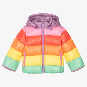 2026 Latest Casual Rainbow Velvet Jacket for Girls Winter Kids Clothing with Plus Outerwear Coats Baby Coats