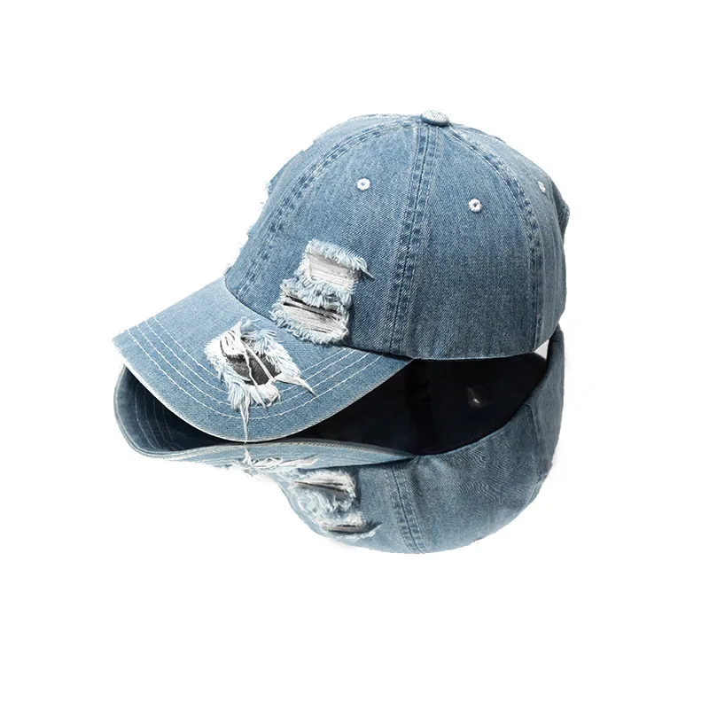 distressed jean hat