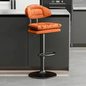 Nordic Designer Leather Chair Light Luxury Modern Simple Style Solid Wood Dining Living Room Home Restaurant Book Outdoor Use