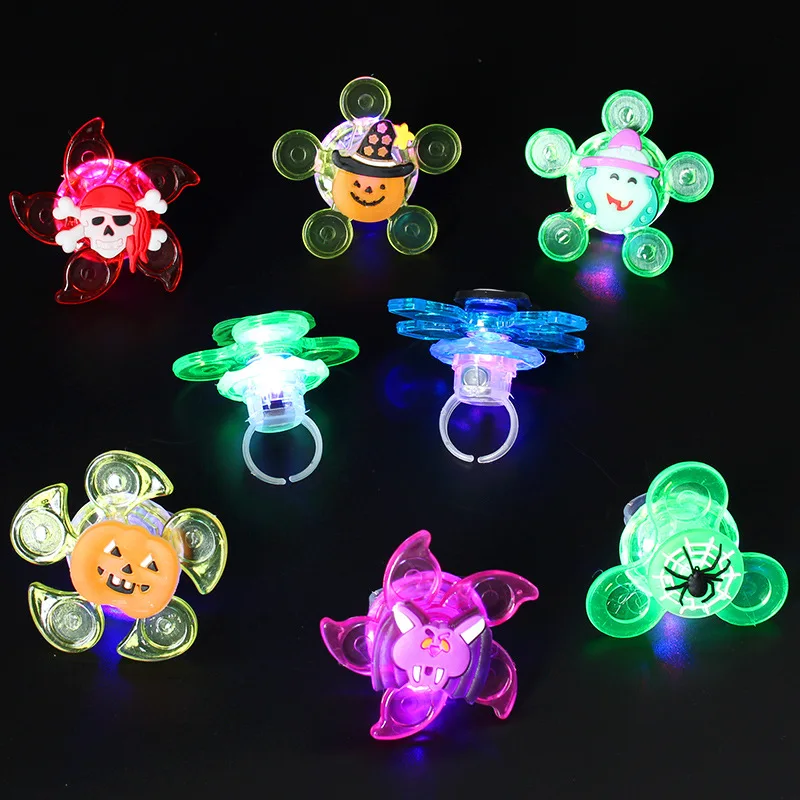Детский подарок на день рождения новинка мультяшный Хэллоуин детский Спиннер со светодиодной подсветкой вращающиеся светящиеся кольца