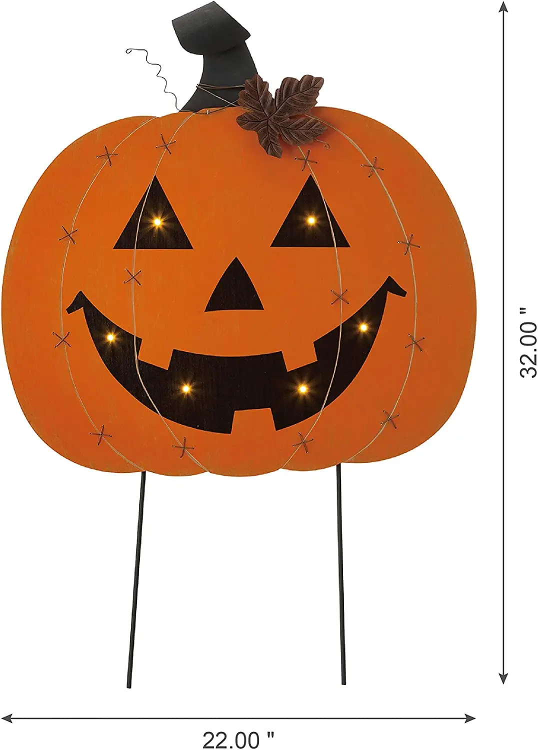 Halloween Sign Patio Yard Decor Wooden Metal Halloween Pumpkin